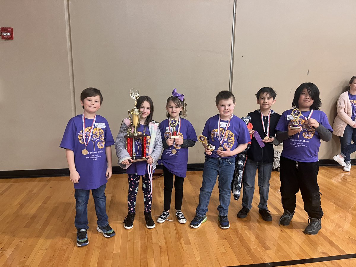 ArtBinghamElem1's tweet photo. So proud of these kiddos on the math team! #bjnghambliejays They have been giving up their time to practice twice a week for months! Today it paid off! ❤️🏆🎉 https://t.co/G9aEzRcfjO
