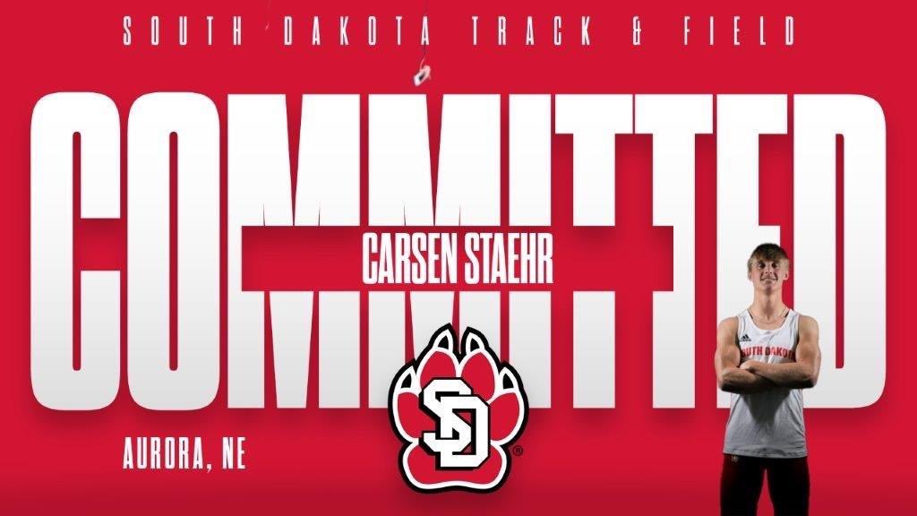 Carsen Staehr (@c_staehr15) on Twitter photo I’m extremely excited to announce I will be continuing my athletic and academic career at the University of South Dakota! Special thanks to my coaches, friends, and family for the endless support. Thanks to Coach Huber and Coach Miles for the opportunity! <a href="/SDCoyotesXCTF/">South Dakota Track & Field / Cross Country</a> #goyotes I’m extremely excited to announce I will be continuing my athletic and academic career at the University of South Dakota! Special thanks to my coaches, friends, and family for the endless support. Thanks to Coach Huber and Coach Miles for the opportunity! <a href="/SDCoyotesXCTF/">South Dakota Track & Field / Cross Country</a> #goyotes