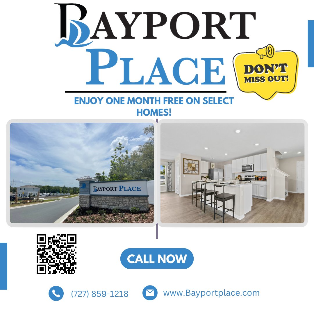 BayportBayport1's tweet photo. Brand new homes for lease, enjoy one month free on select homes. This offer won't last long reserve your new home today! https://t.co/u9AYH4JYIR
#newhomes #enjoy #stopbytoday #springhillfl #homosassa #tampaflorida #saintpetersburg #nurse #flightattendant #doctors #adventure https://t.co/D8PfWvHxyb