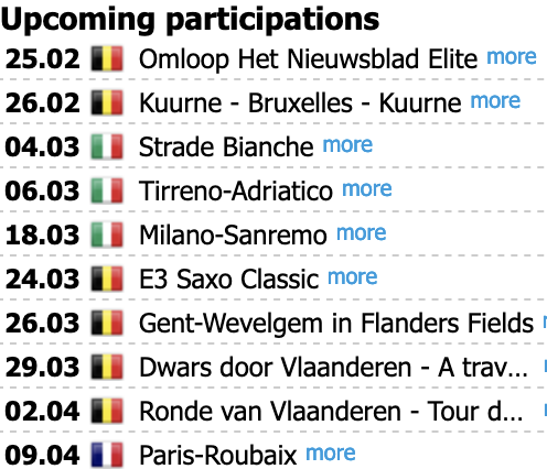 clivusmaximus's tweet image. only 2 weeks until OHN .. cant wait

Stybar going for the full classics season with new team. Hoping for a return to his top form ..we will see. #pfcl9