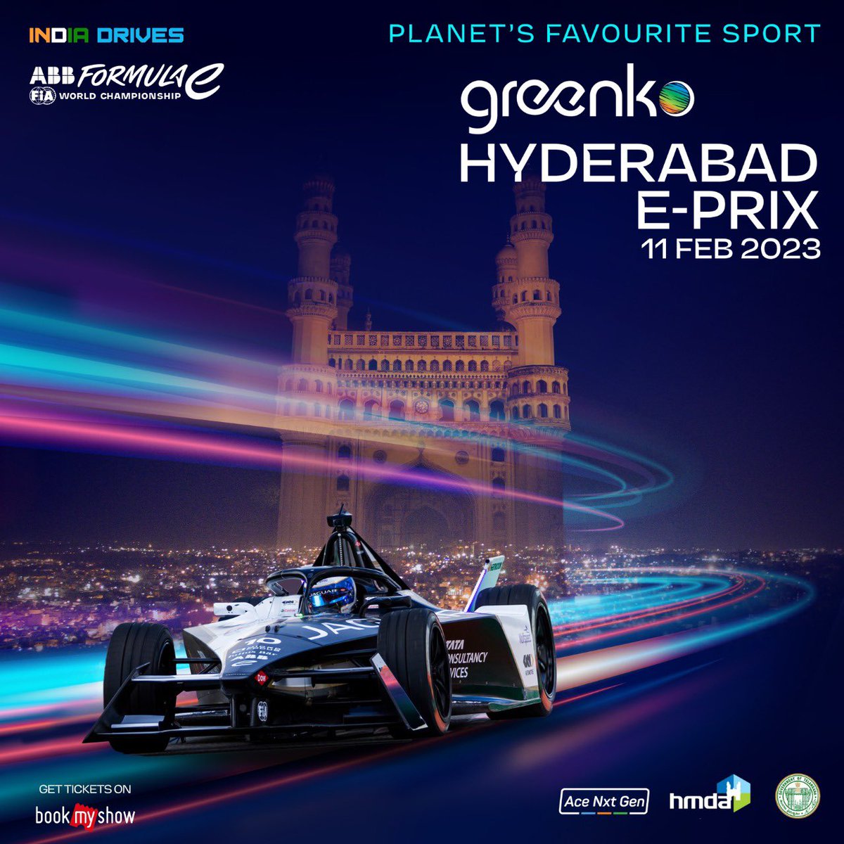 Indeed a proud moment for us 🇮🇳. Hosting first ever #FormulaE motorsport in #Hyderabad, #India. Kudos to #GovtOfTelangana and organizing team for pulling off this event at such a massive scale! 

#HyderabadEPrix 
#GreenkoHyderabadEPrix