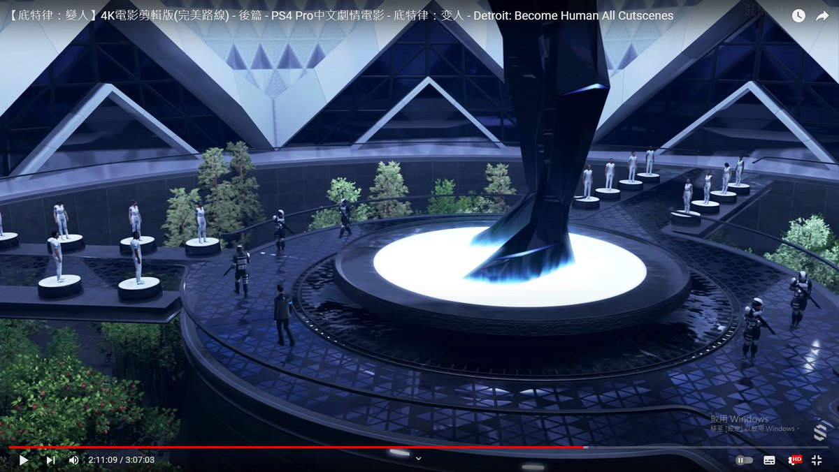 n24415788's tweet photo. The same is the lobby on the first floor of the cyberlife tower, where Hank + Connor + Markus + North are in a shootout with the guards here (attached photo), and the chip mentioned above is obtained from the big black statue in the middle. https://t.co/YMsuXaz1Lh