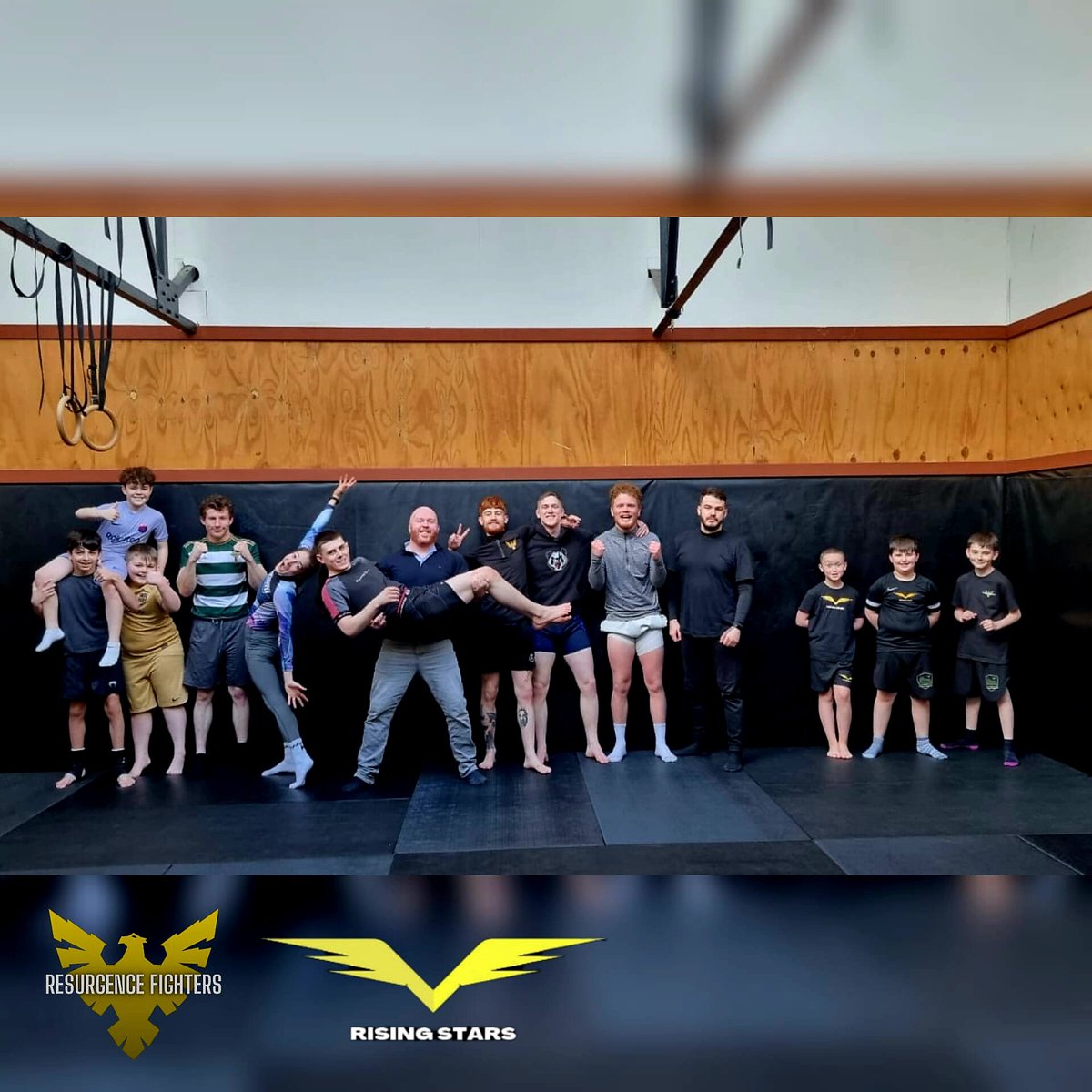 Proud to launch this initiative today with . We have merged the kids and adult fight team to form squad training. This is part of our buddy program. Each fighter mentors a child. 
#mentors #buddy #mma #glasgow #wrestling