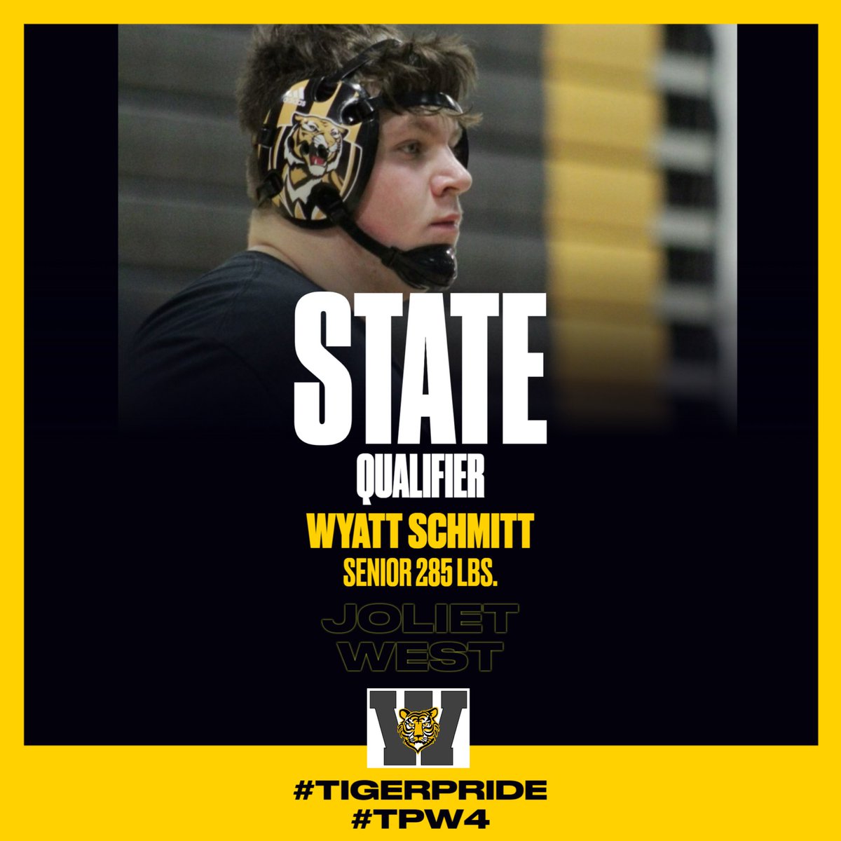 JolietWWrestle's tweet photo. Wyatt is in the finals and becomes a 2x STATE QUALIFIER! #TPW4 #tigerpride https://t.co/Xs5UkL3aN7