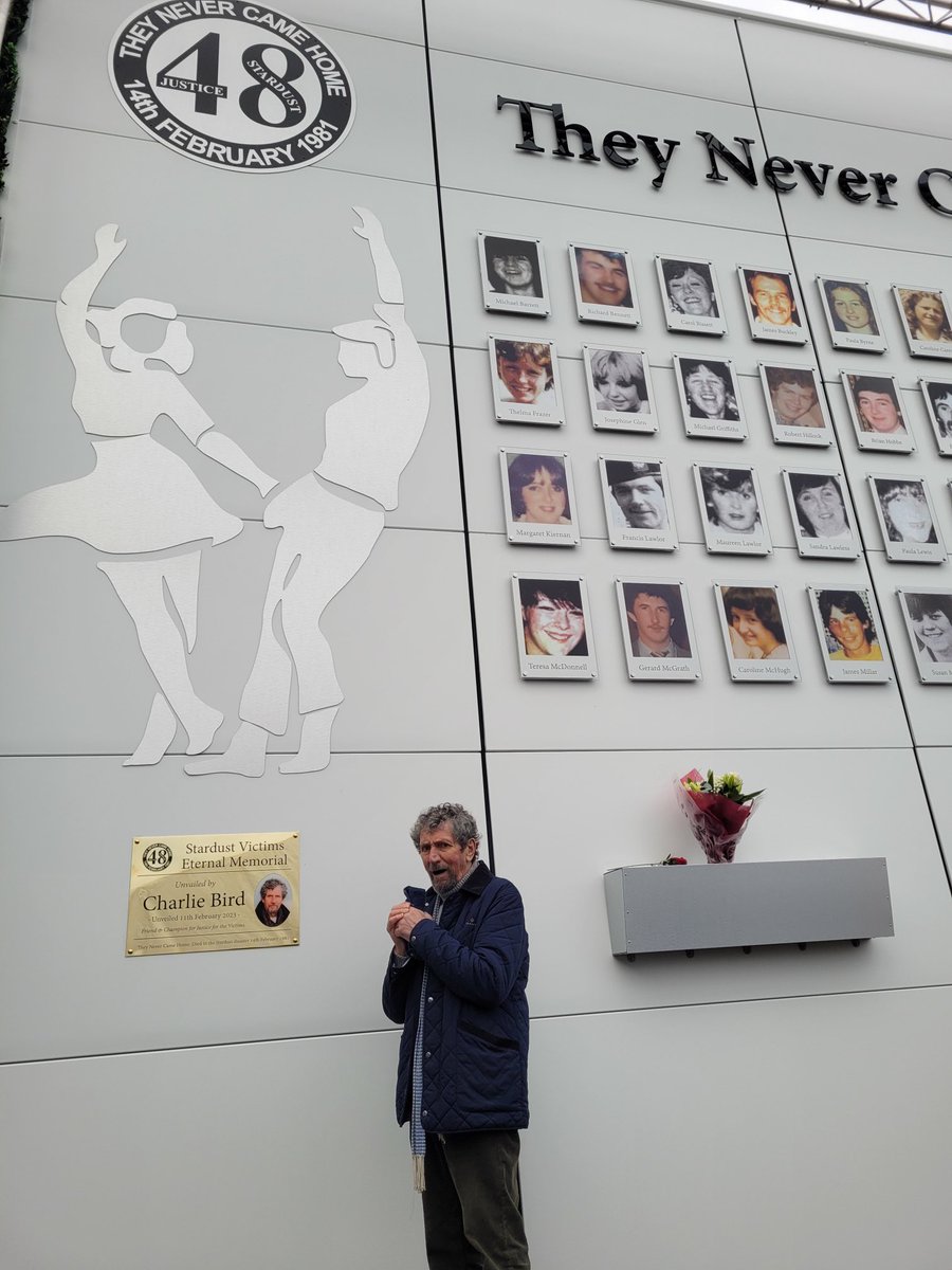 I have said it before and I mean it.  I have a death wish that the Stardust relatives finally get justice for the forty eight young people who never came home after the Valentines night fire 42 years ago. So honoured today to be asked to unveil the new permanent memorial wall.