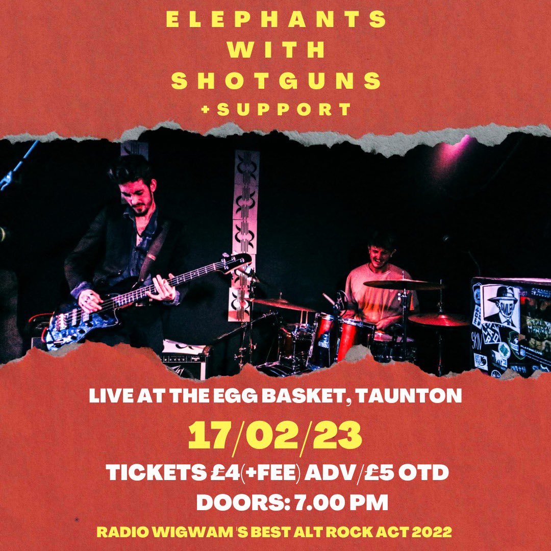 Elephants with Shotguns Best Alt Rock Act 2022's tweet "Final gig