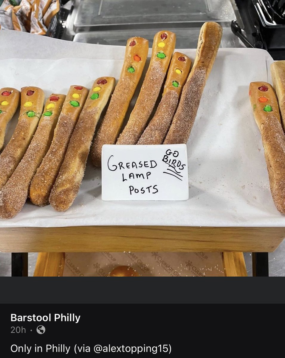 emmcooper42's tweet photo. One of our local pretzel shops in Glenside, A Taste of Philly, is selling these. I love my hometown so much. #ItsAPhillyThing #GoBirds https://t.co/BkDXe4giaT