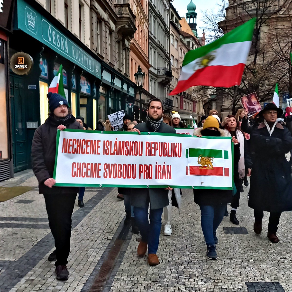 The islamic terrorist regime in #Iran celebrated its last anniversary today. It won't live long enough to see the next one. We gathered in #Prague to show support to #IranRevoIution2022 and to push the EU into establishing the #IRGC as a terrorist group.
#IRGCterorrists