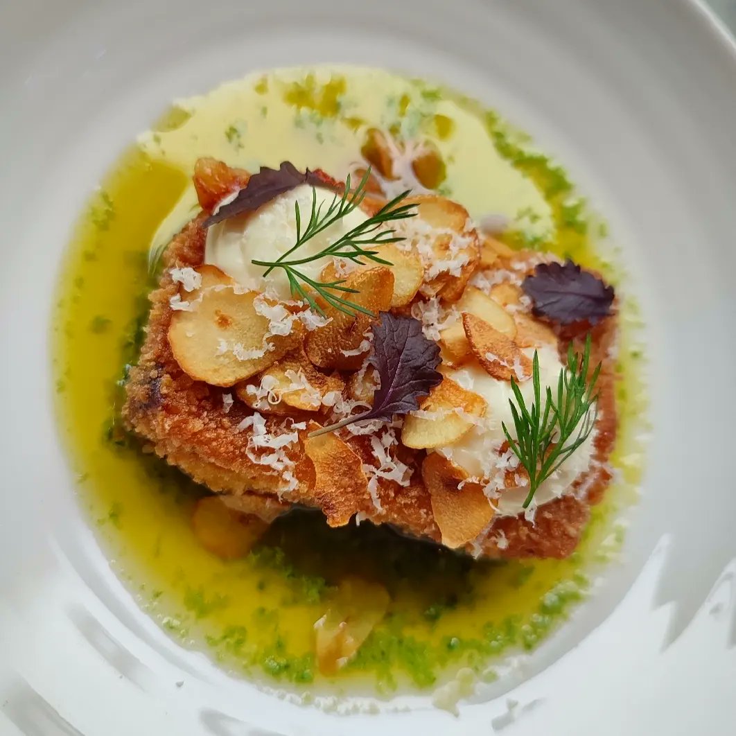 SATURDAY KITCHEN
<a href="/buoyandoyster/">Buoy and Oyster</a> 
*Tuna nduja lasagne croquette
*Garlic butter
*Yuzu mayo
*Garlic crisps
*Pecorino cheese 
#kent #coast #margate #aarossette #michelinguide #goodfoodguide #hardensbites #muddystilletosaward #tuna #nduja #lasagne #yuzu #garlic #butter