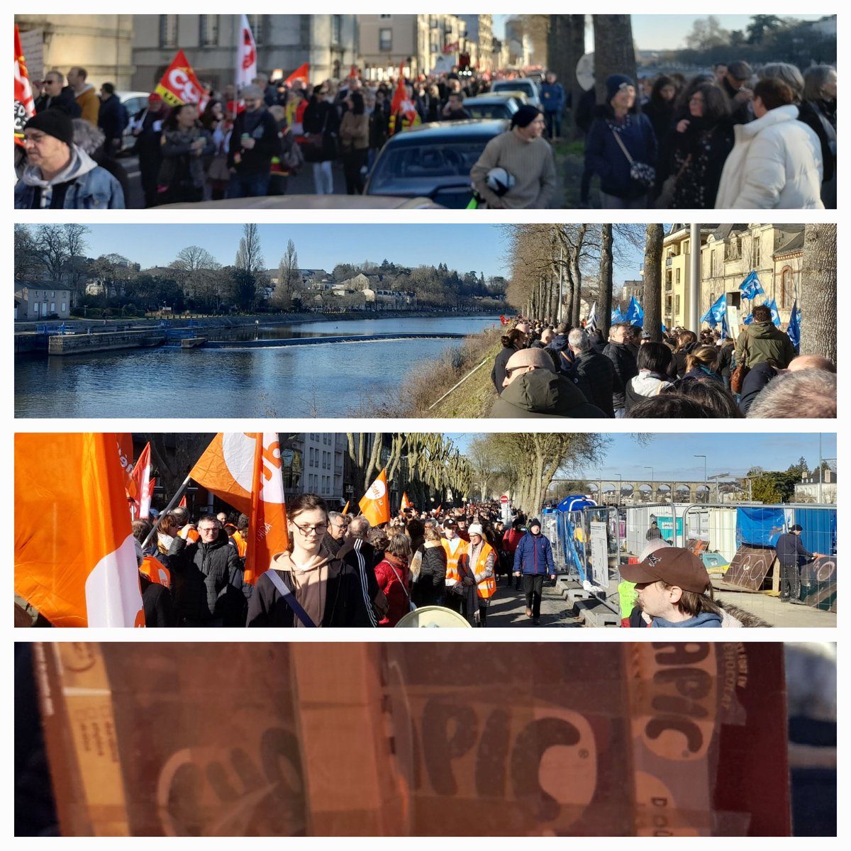 AValpremit's tweet image. Encore &amp;gt;10000 à Laval, calmes mais déterminés. Il faut que le gvt entende et rouvre la discussion avec les syndicats, avant que le désarroi et la colère prennent le dessus. 
A noter la pancarte en paquet de Chocapic 😃