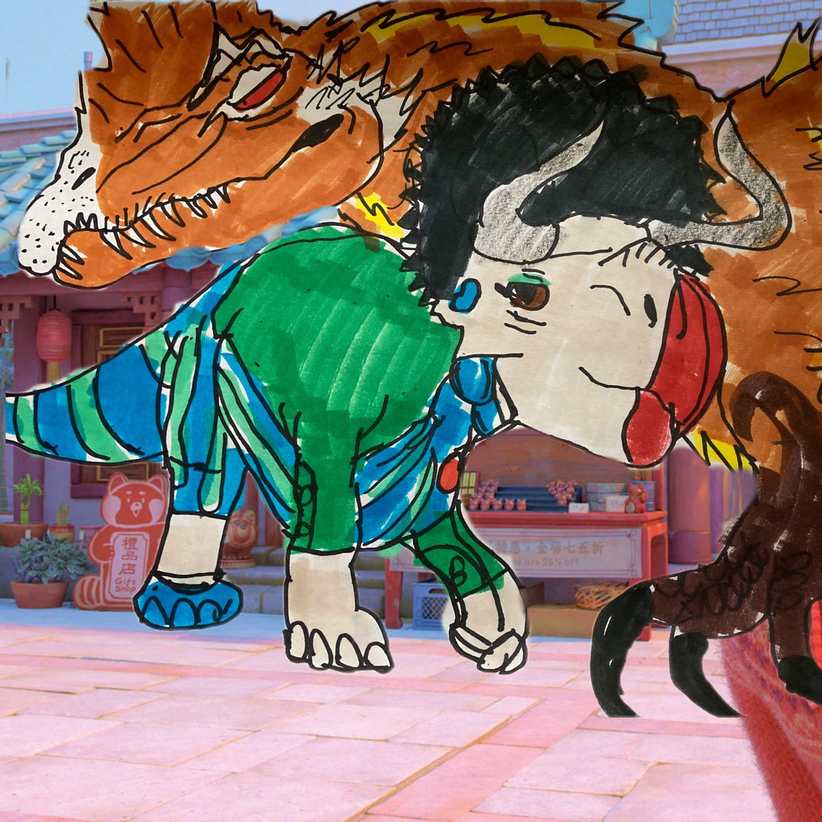 DNickson345's tweet photo. Turning Red characters as Dinosaurs #TurningRedfanart #Minglee #Nasutoceratops #turningredaunties #Shantungosaurus #Deinocheirus #Corythoraptor #Cryolophosaurus #4Town #Robaire #tyrannosaurus #Jesse #brontosaurus #taeyoung #velociraptor #aaronT #triceratops #aaronZ #stegosaurus https://t.co/r62SzIBBjV