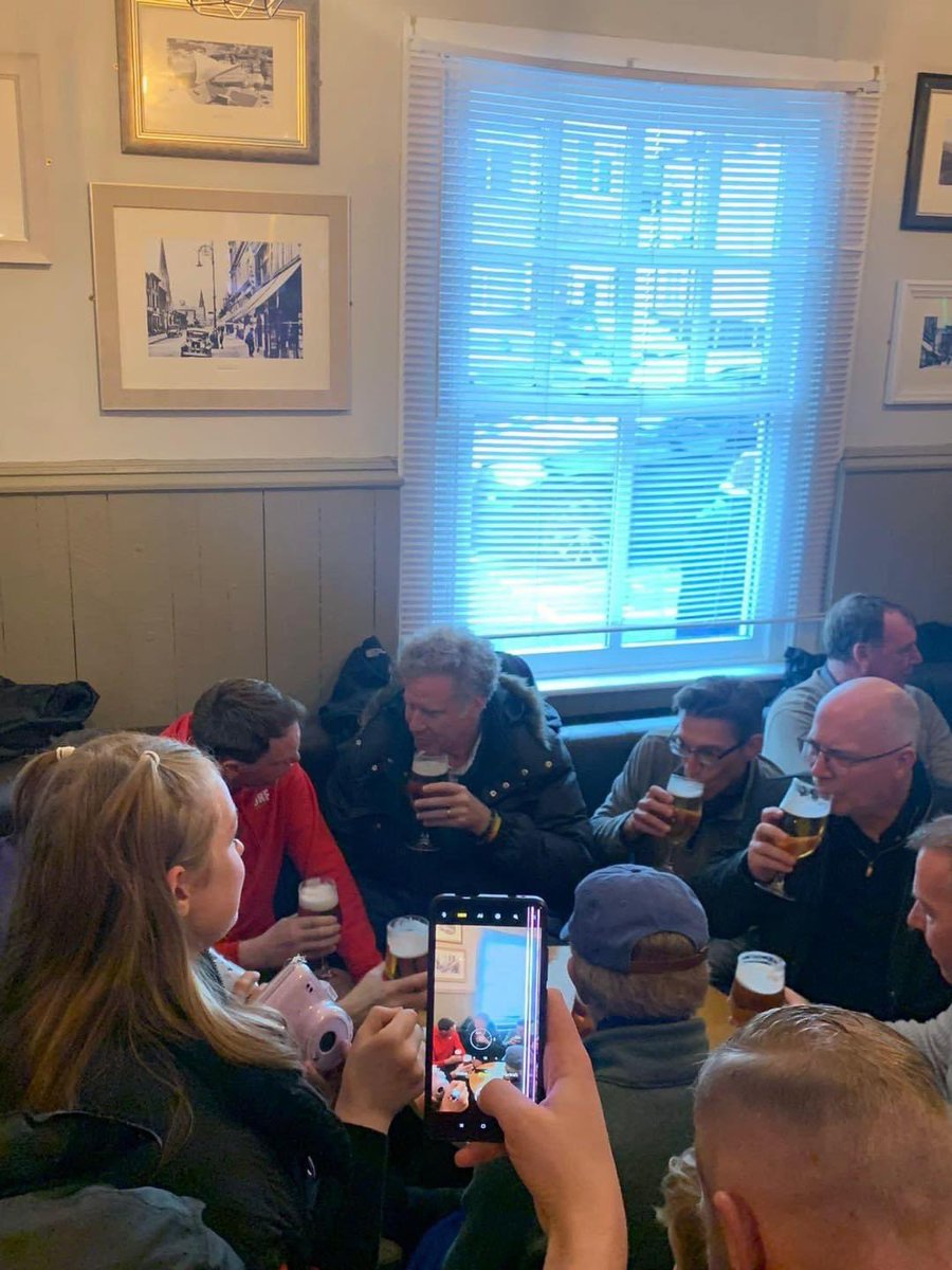 footballacca's tweet photo. Will Ferrell drinking in the Wrexham pub with fans today 🍺👏 https://t.co/uMjOzenxhx