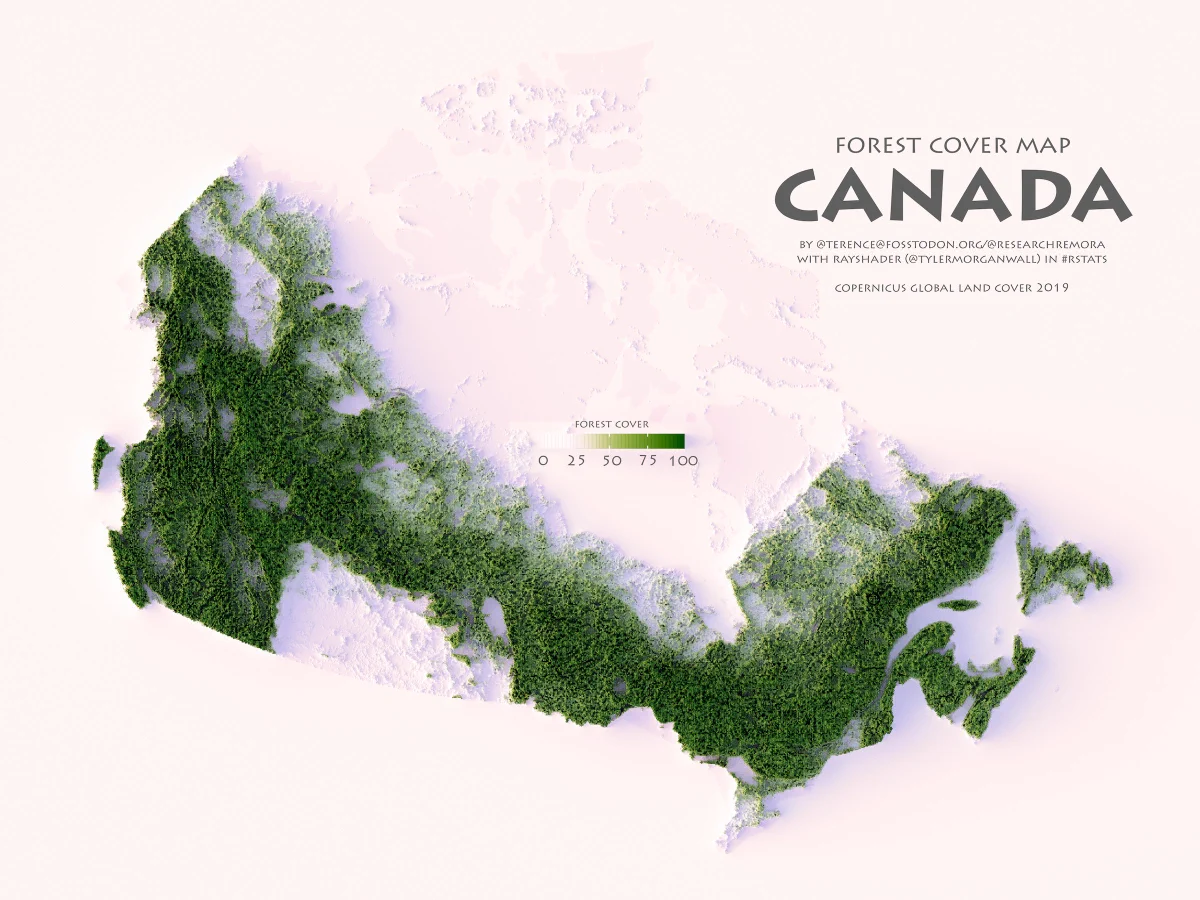 A forest cover map of Canada