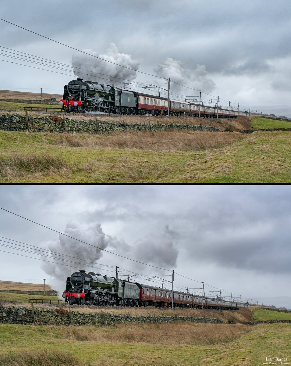 Consecutive Scots over Shap

46100 ‘Royal Scot’ climbs past Salterwath and 46115 ‘Scots Guardsman’ chases its tail just 20 minutes behind with no other services in between on the West Coast Main Line…

#shap #royalscot #railway #heritage