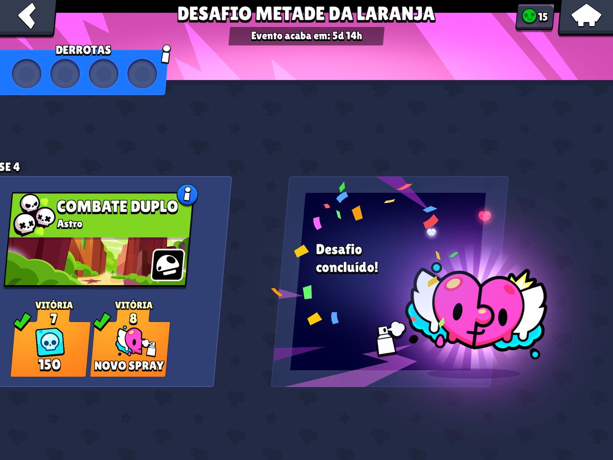 powercouple_yt's tweet photo. Completamos o Desafio Metade da Laranja com ZERO LOSSES! 🥰
Composição utilizada: Bo + Janet no primeiro mapa, Brock + Janet no resto das partidas! #BrawlStars #CodigoPCG https://t.co/vHurq0ByEz