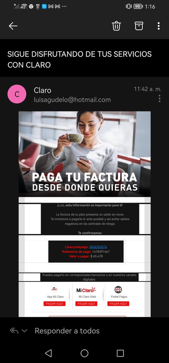 luisagurin's tweet photo. @ClaroTeAyuda https://t.co/k6WCMNt8Xz