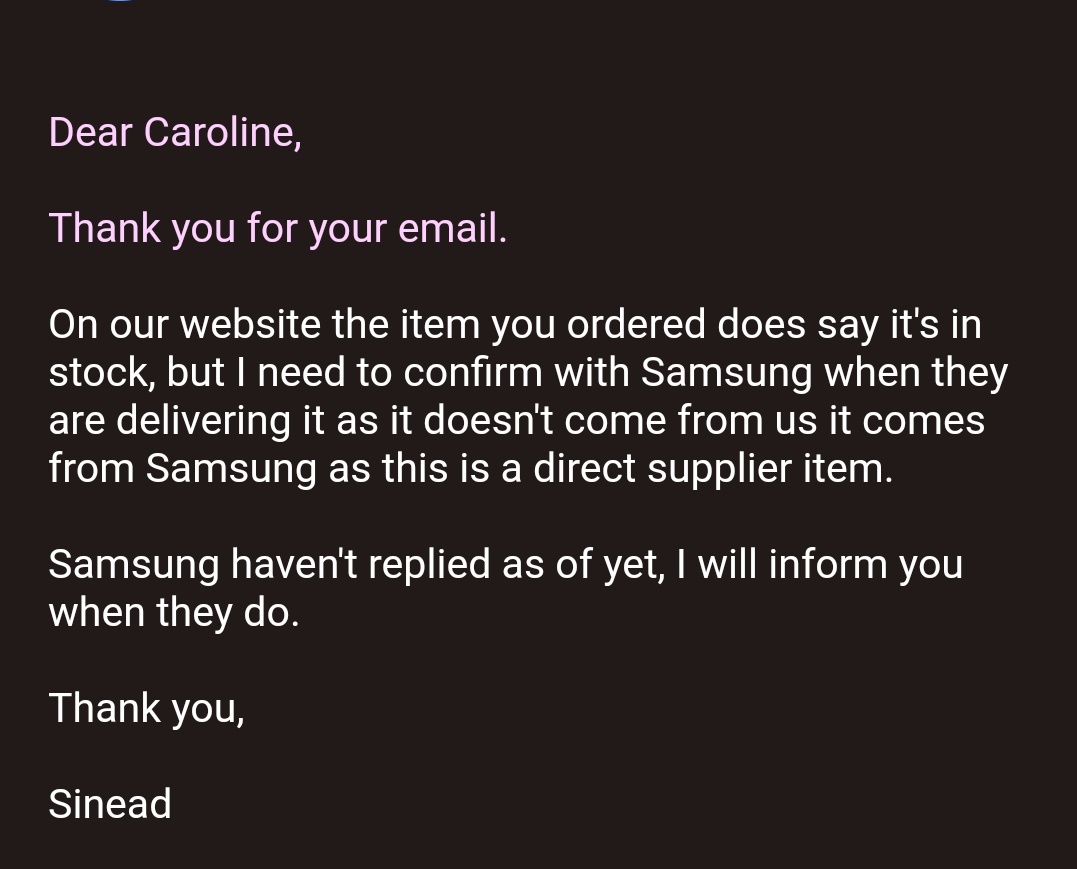 Selfishy2023's tweet photo. @Selfridges You have blamed @SamsungUK, a "direct supplier", IT, myself for the order not going through. It's quite clear that the problem is just... you https://t.co/NXOwjd4p26