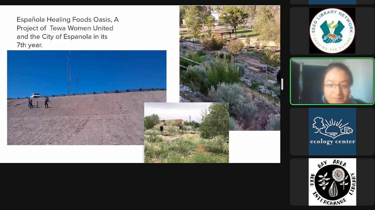 seedlibraries's tweet photo. Beata Tsosie-Peña shares her wisdom at the #SeedLibrarySummit. "Gardens are at the intersection of social justice." They transformed 2.5 acres with love and time to create a vibrate #seedlibrary. Seed stewardship is an act of resistance. https://t.co/f6gsJ3BUsw
