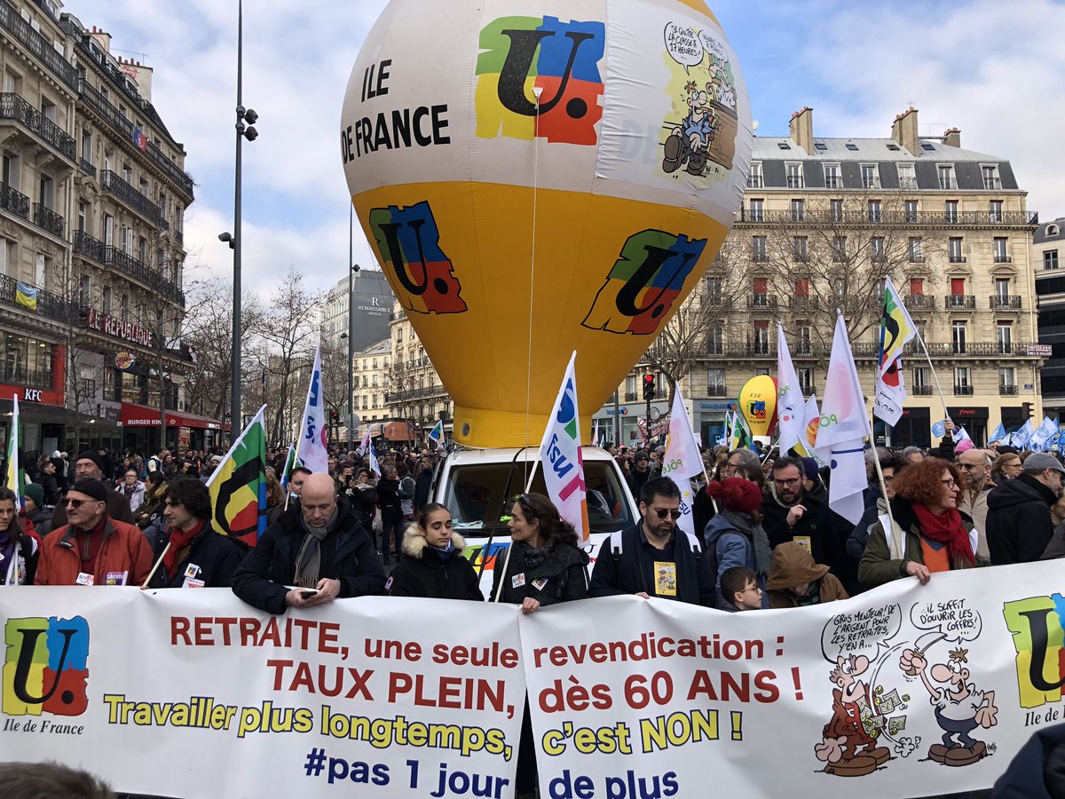 #manif11fevrier : un cortège dense et dynamique aujourd’hui à #Paris contre la #RéformeDesRetraites ! On ne lâche rien ! Prochain rdv jeudi #16février ✊