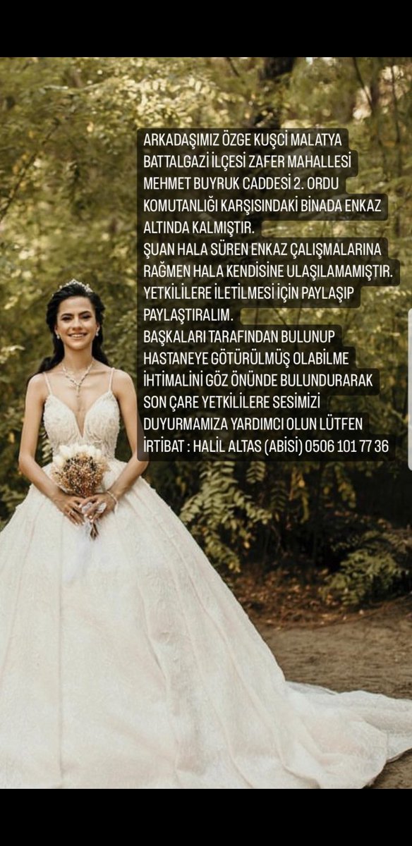 Kardeşimize ulaşamıyoruz, lütfen yardımcı olun.. Yer: MALATYA Zafer mah.. <a href="/AFADBaskanlik/">AFAD</a> <a href="/ahbap/">Ahbap</a> <a href="/haluklevent/">Haluk Levent ( Ahbap Ekibi )</a> <a href="/BabalaTv/">BaBaLa TV</a> <a href="/OguzhanUgur/">Oğuzhan Uğur</a>