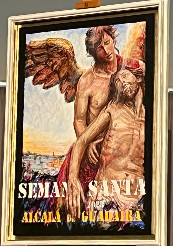 MJMorilla1's tweet photo. Un placer asistir a la presentación del cartel de Semana Santa de Alcalá de Guadaira 2023, acelerando nuestros corazones ante la inminencia de la Semana de Pasión y Gloria. José M. Pedernal evoca el sublime momento de sufrimiento y entrega de Jesús. #SemanaSantaAlcalaGuadaira https://t.co/ewI4Oem4rD