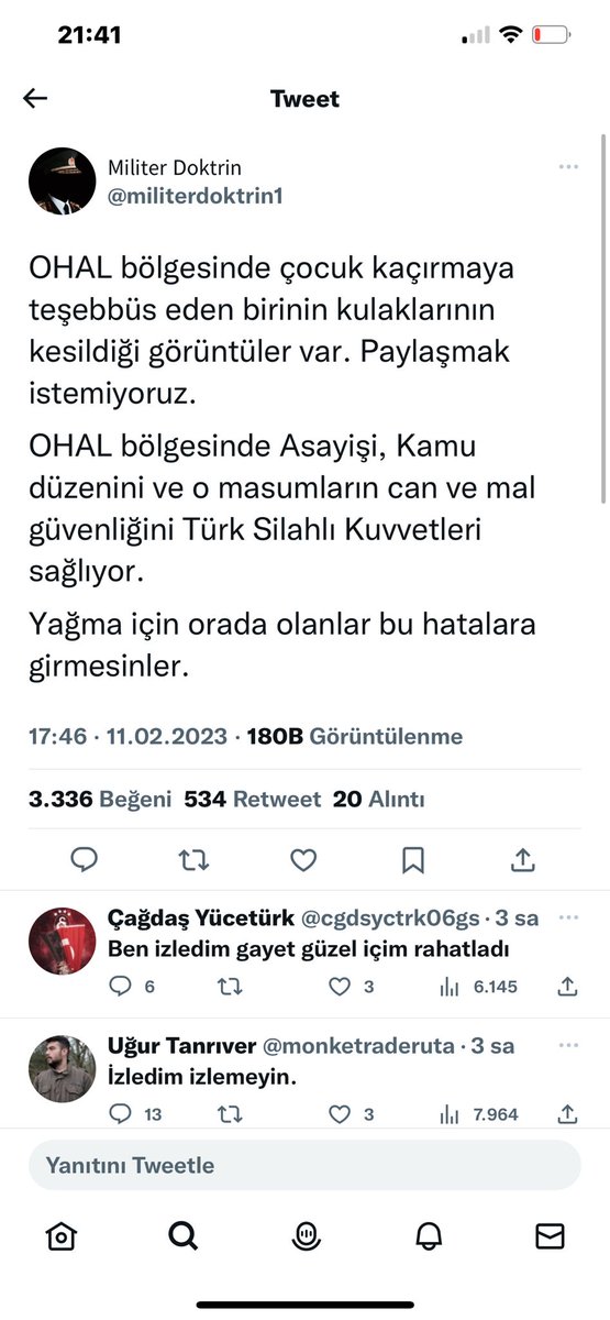 Evet bende izledim elleri dert görmesin kulağı kesen abimizin. #uzaktan #türkiye #deprem #Turkey #ohal #enkazaltındayım #yağmacılar  #ENKAZALTİNDAYİM #Turkiye #seferberlik