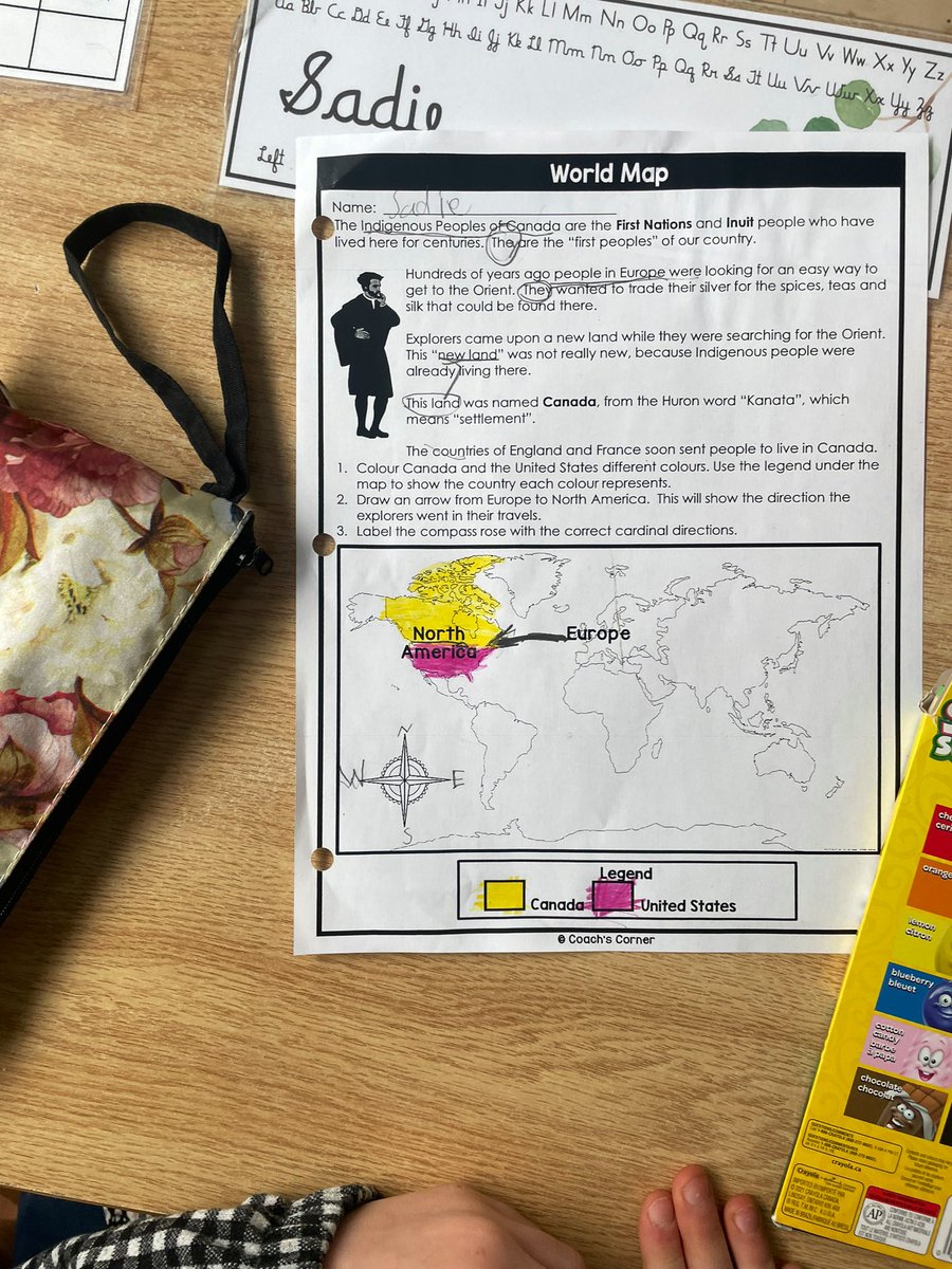 KervinAmy's tweet photo. We are learning about Life in Early Communities in the #SocialStudies portion of our grade 3/4 program. Here, I am embedding explicit reading comprehension instruction into this content area using a strategy I learned in #Top10Tools. @tools4reading @Glenburnie_ldsb @LimestoneDSB https://t.co/wFyzgbr9tm