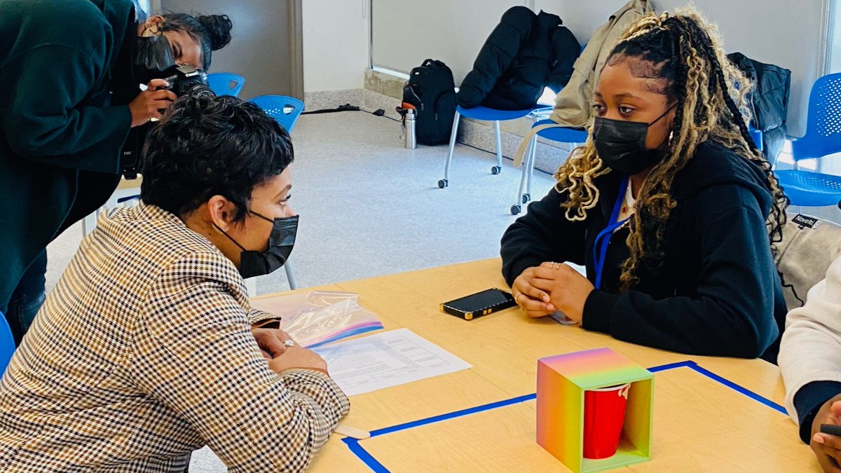 ActuaCanada's tweet photo. Actua was pleased to welcome the Hon. @MarciIen, Minister of Women, Gender Equality and Youth for a #STEM workshop event for Black youth hosted by our #NM @OT_Outreach as part of @NSBE's full-day conference. #BHM #IDWGS https://t.co/TJaTsCacj6