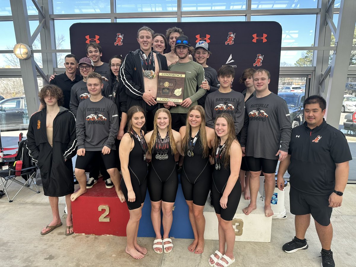 Boys captured their 4th consecutive Conference title! Girls finished 4th Ready for State! #Onward #Aquaneers🏊‍♀️ 🏊‍♂️