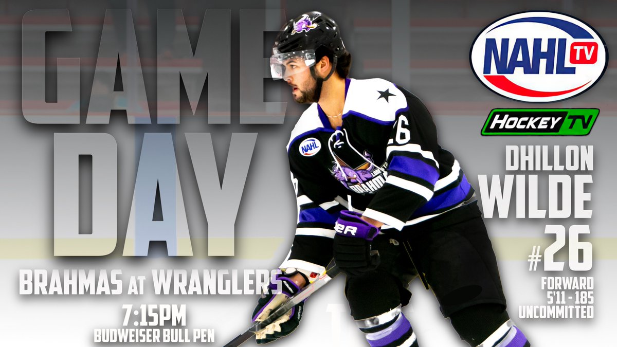 LoneStarBrahmas's tweet photo. Brahmas face Wranglers tonight in their fourth consecutive matchup, the second game of a contentious weekend series at the Budweiser Bull Pen in Amarillo. 7:15pm puck drop on HockeyTV! #LetsGoBrahmas #LSBvAMA #DhillonWilde https://t.co/qSvVJzX1yI