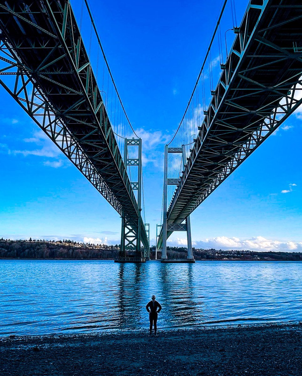 visitpierce's tweet photo. beautiful morning for fresh air and exploration
📸 @mikethatmiller 
#traveltacoma #mountaincitysea #narrows #salishsea #tacomanarrowsbridge #saturdayvibes #heretoexplore #vibes #ataleoftwobridges #getoutside #wholemood #blueskies #saturdaymood https://t.co/ROFX6xYLgm