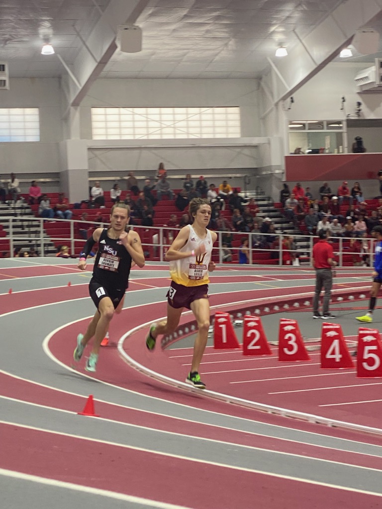 Two of my former athletes Korbin Shumate (Sanger) and Asher Leslie (Flower Mound) racing head to head at the Tyson invite in Arkansas! Proud of them both!!