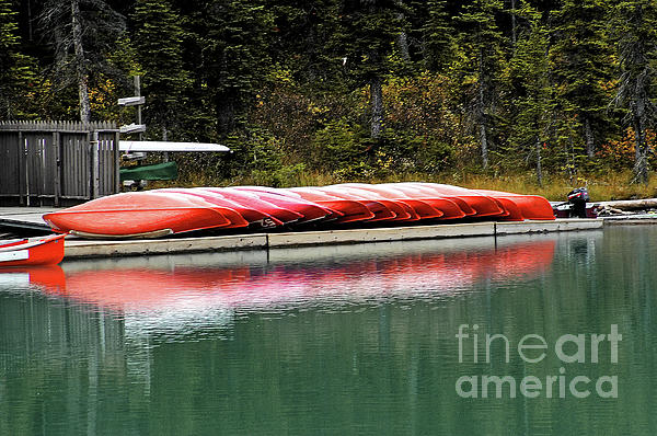 New artwork for sale! - 'al Park - Alberta - CanadaRed Canoes - Lake Louise - Banff Nation' - fineartamerica.com/featured/al-pa… @fineartamerica