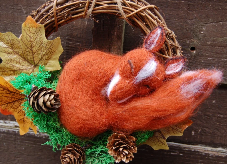 Yorkshireharec1's tweet photo. Fibre Art fox, needle felt fox, fox ornament, rustic wreath with sleeping fox https://t.co/hpwHKoTUJM via @Etsy 

#fox #rusticwreath #sleepingfox https://t.co/k9lcbxQ3zB