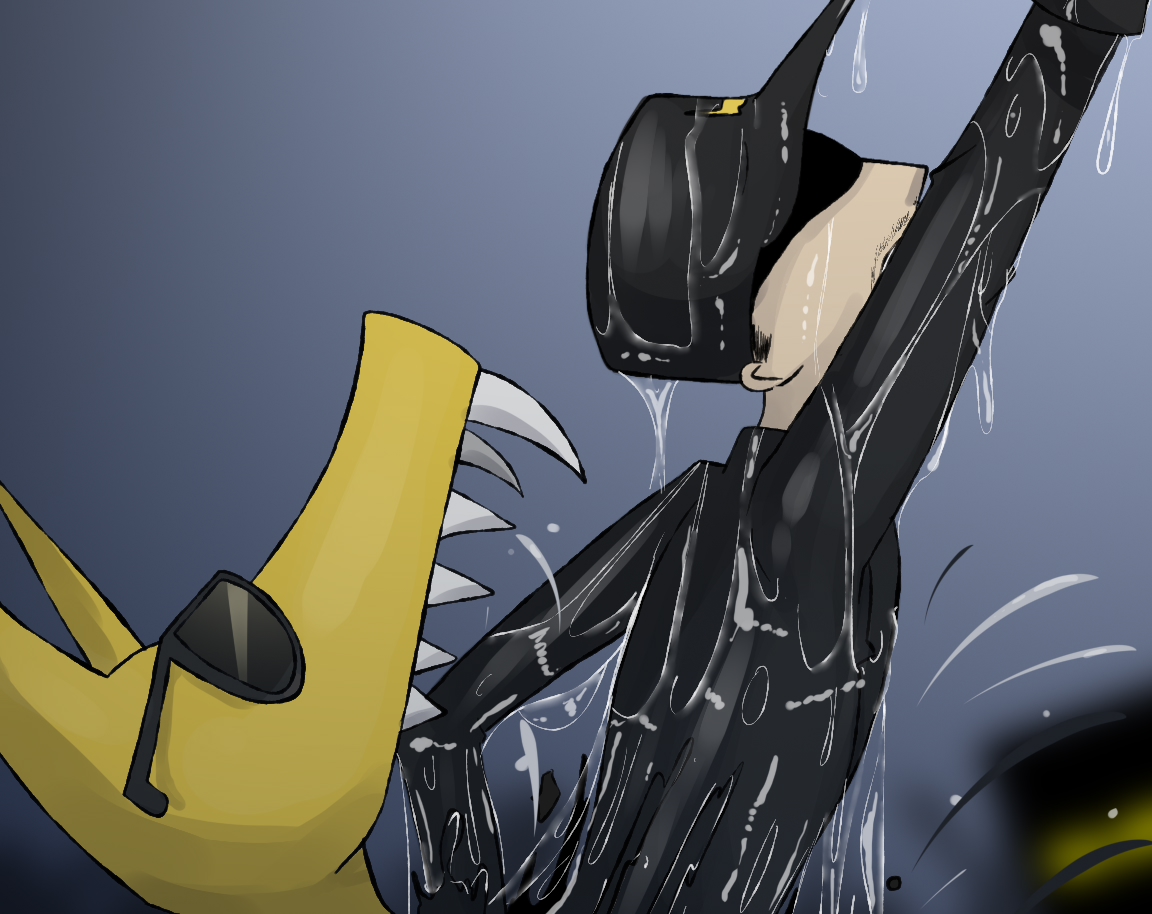 PokaSorM's tweet photo. "True Identity"
After @Subwoolferband reveal I had this idea that Keith and Jim acutally ate Ben and Gaute to gain their singing ability! Now their chest brust just like these old alien movies haha!
#subwoolfer #subcubs #fanart #wolf #banana #ben #gaute https://t.co/c3qCm4S2Lp