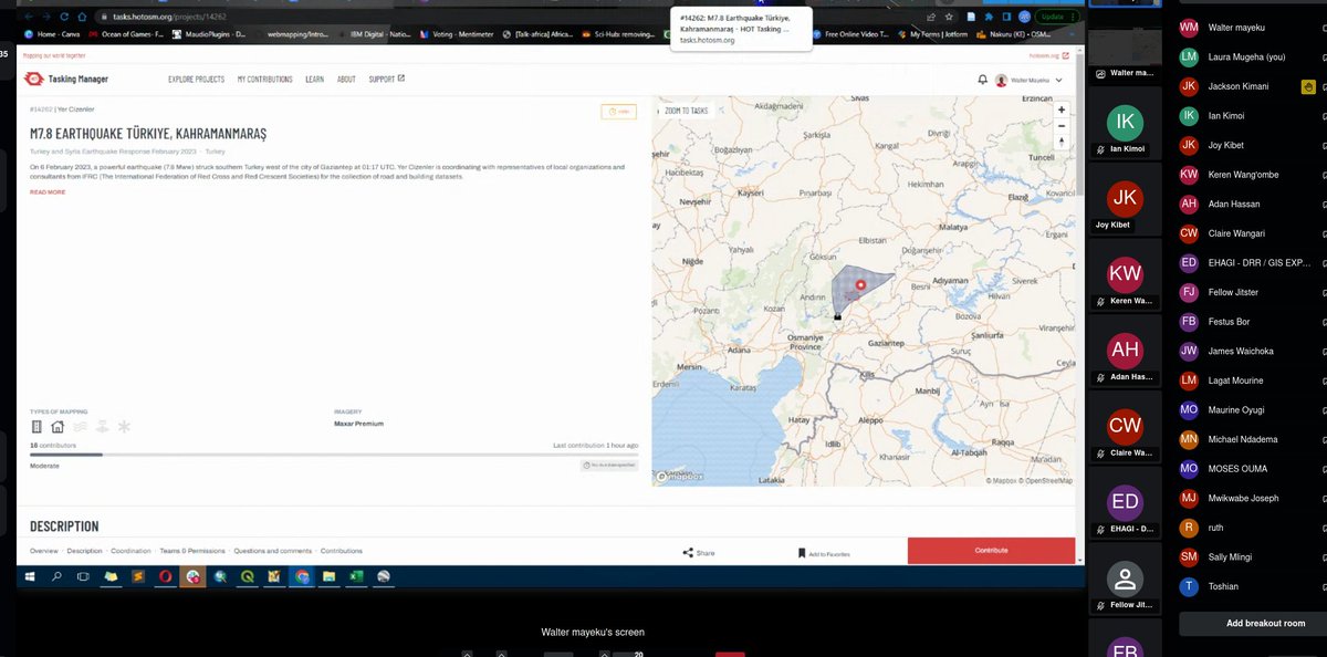 Thank you so much for all who jumped in today and <a href="/WMayeku/">Walter Mayeku</a> for facilitating the session and taking us through mapping with the iD editor &amp; JOSM. See you tomorrow!