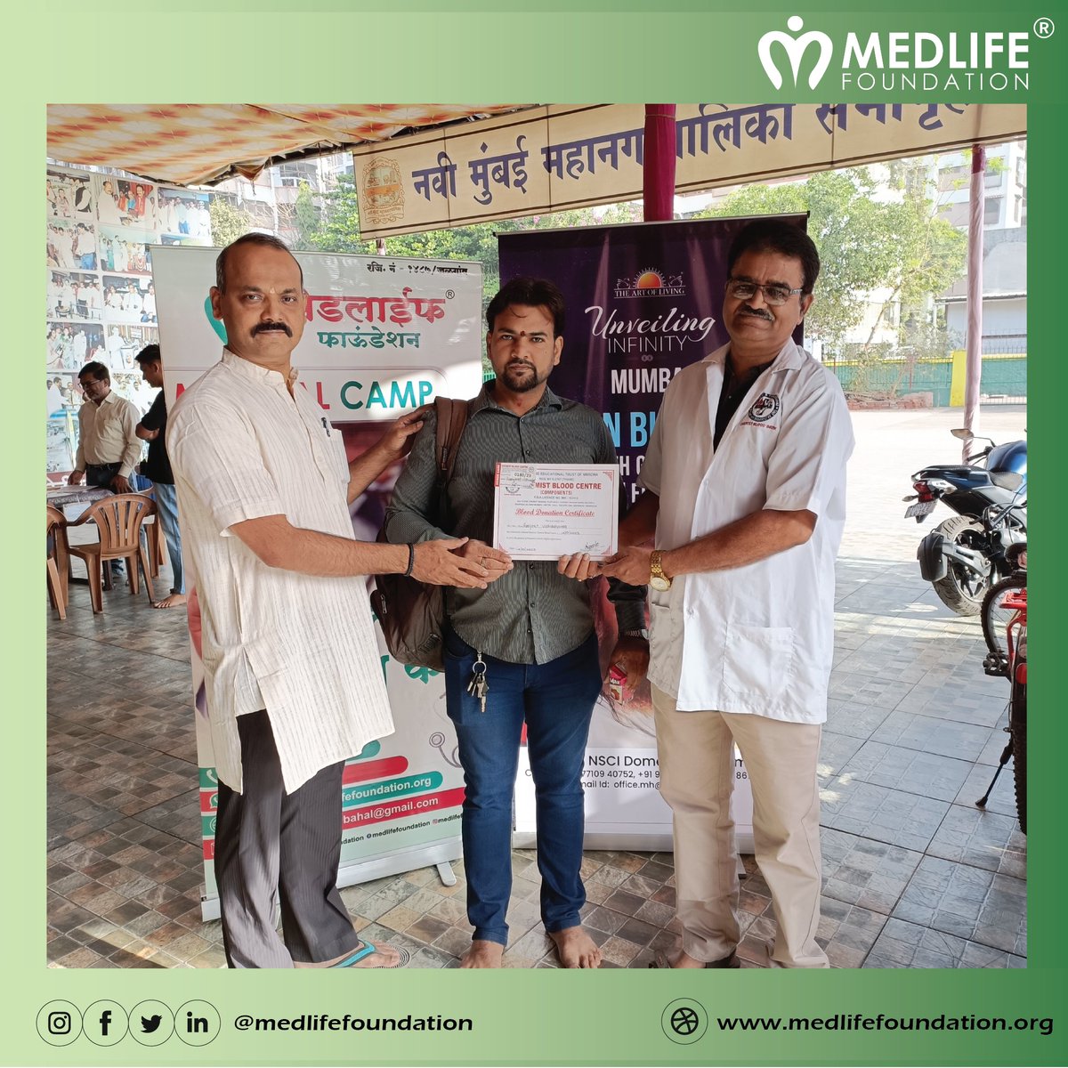 Med_foundation's tweet photo. Medlife Foundation organising a Digital Health checkup camp and a blood donation camp in association with AOL in Navi Mumbai.

#medlifefoundation #development  #nonprofitorganization #maharashtra #healthcamp  #funding #artofliving #navimumbai #shrishriravishankar #jaigurudev https://t.co/riyBHuIbqu