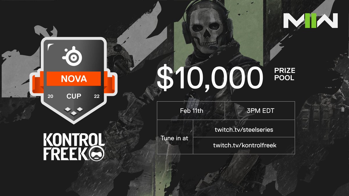 SteelSeries's tweet photo. we are minutes away from the STEELSERIES x @KontrolFreek NOVA CUP @CallofDuty

📺today at 3 PM EDT https://t.co/25pc0X21ti

tune in now and enter the giveaway https://t.co/n6eMpZfbzG https://t.co/fbgC5dj8NA
