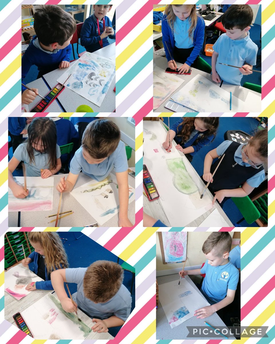 We have been using watercolours to create our own pieces of artwork inspired by Mary Lloyd Jones. 👨‍🎨🖌️👩‍🎨🎨