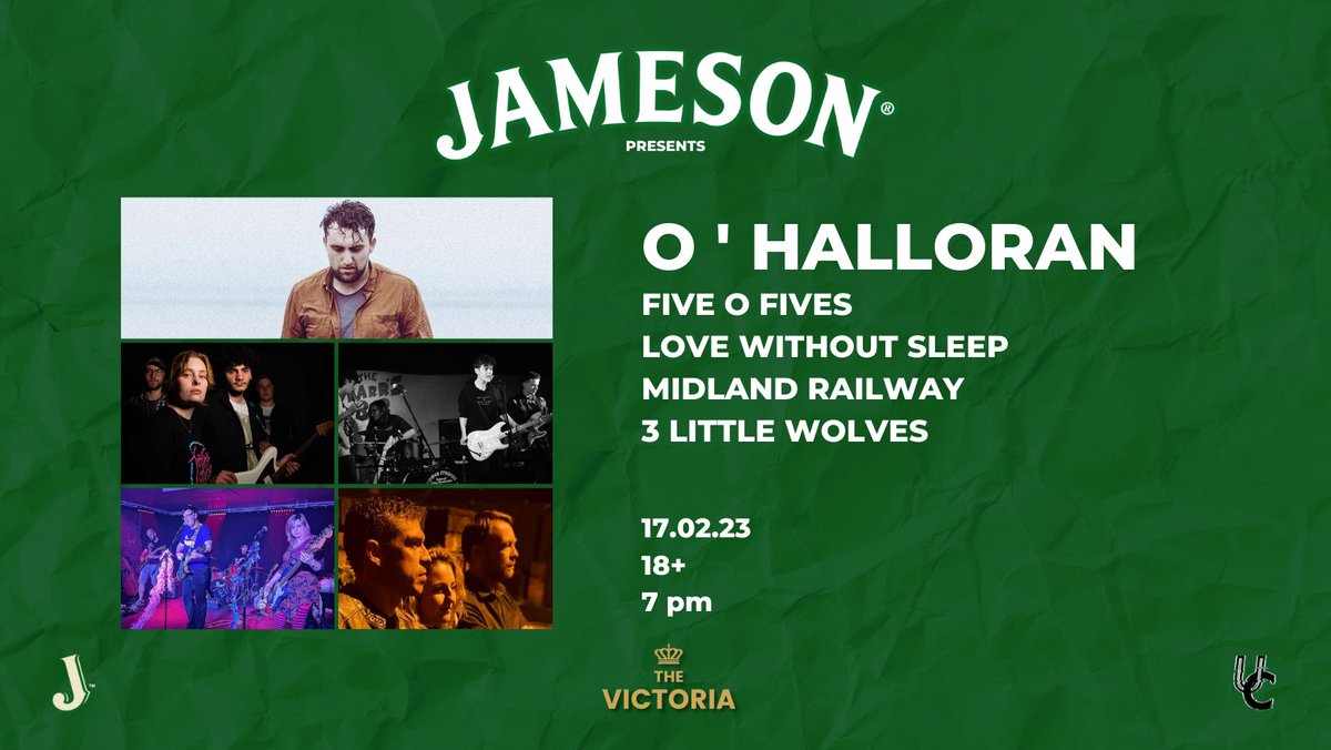 NEXT WEEK 💙

We've got one juicy line-up playing @TheVictoria, Birmingham on Friday, 17th Feb, featuring O'Halloran, @thefiveofives, Love Without Sleep, Midland Railway and 3 Little Wolves 💥

Tickets on sale now: bit.ly/3E357tg