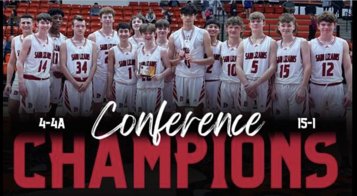 b_tanner1's tweet photo. Conference Champions #UnfinishedBusiness #sandlizardhoops @GradyMajors @ETTaylor79 @k_sutherlandAR @big73miller https://t.co/FP6zdDAue7