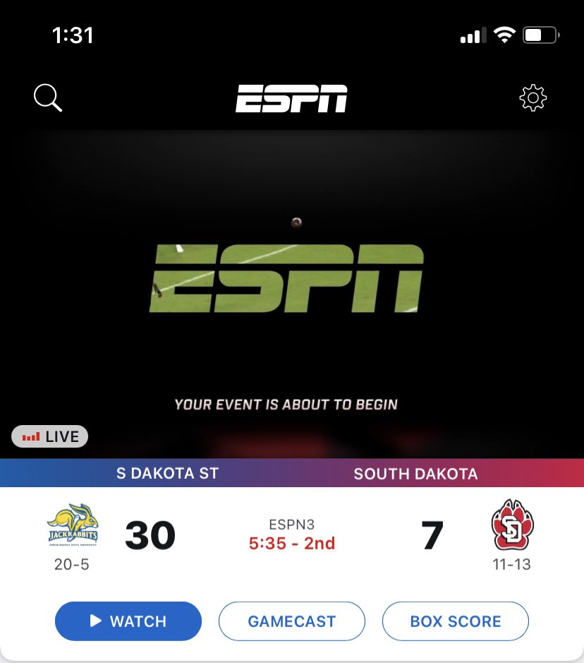 sdakjohnandrews's tweet photo. Hey @espn, my event was about to begin 30 minutes ago. https://t.co/e1BzBVz9DG