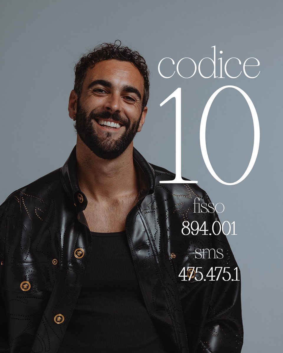 INSIEME 

Vota Due Vite con il codice 
10
Fisso 894.001
Sms 475.475.1

CI SIAMO 

Ascolta ora Due Vite epic.lnk.to/DueVite
#Sanremo2023
#DueVite