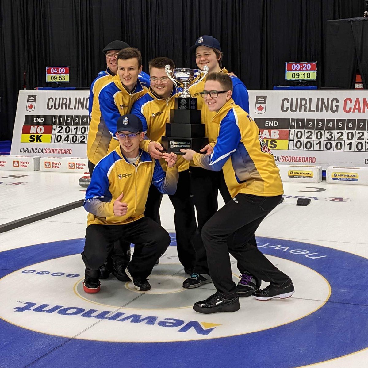 CurlingCanada's tweet photo. Congratulations Team Alberta #2 (Zachary Davies, Benjamin Kiist, Terren Algot, Lucas Sawiak, Logan Thomas and coach Byron Jagoe) on winning the 2023 Canadian Under-18 Boys Curling Championship!

#U18CC2023 https://t.co/VF8lOas6my