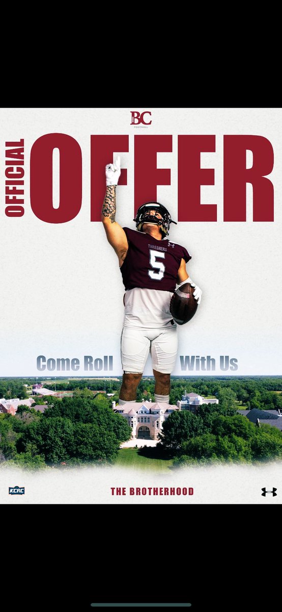 Blessed to receive my 3rd offer from <a href="/Threshers_FB/">Bethel College FB</a>.           @CoachGrider_BC <a href="/CoachStokesBC/">AB Stokes</a> <a href="/DeweyFootball/">Dewey Bulldogger Football</a> <a href="/CoachGilkey/">Scotty Gilkey Sr.</a> <a href="/DeweydogzJM/">Jason Muninger</a>