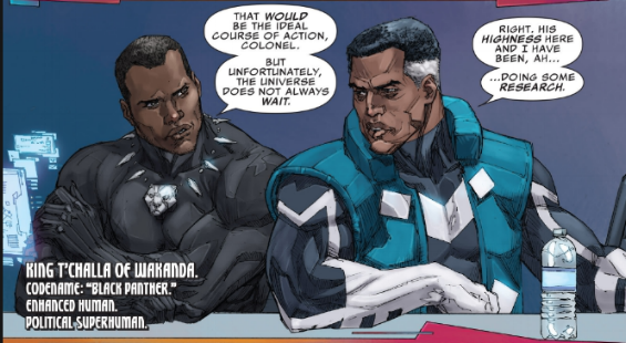 the marvels might introduce Blue Marvel don't ya'll want to see this panel in live action? #RecastTChalla