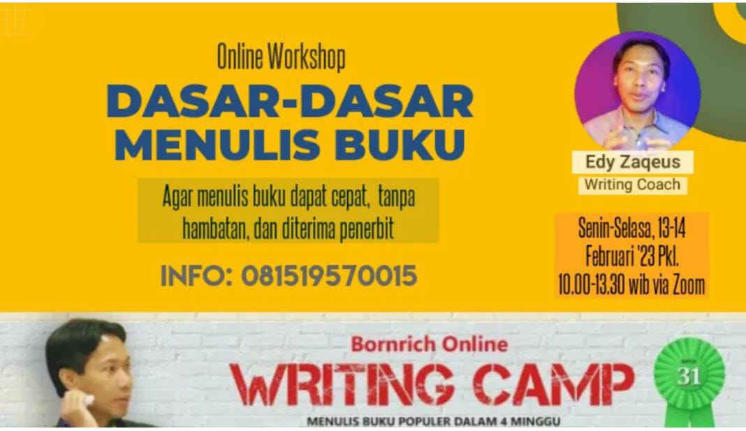 Kelas Dasar-dasar Menulis Buku Non Fiksi 13-14 Feb. Info: 081519570015 #kelasmenulis #menulisbuku