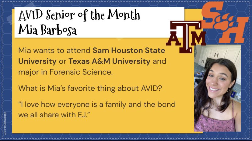 CreekviewAVID's tweet photo. Congratulations to our AVID Senior of the month, Mia Barbosa 🎉🎓 We are so proud of your tenacity and leadership. @creekviewleads @avid4college @cfbisd @a_FORD_edu @CreekviewPrinc @GsoccerCHS @coachhyde79 @KOSullivanCFB https://t.co/e081iCmS6U