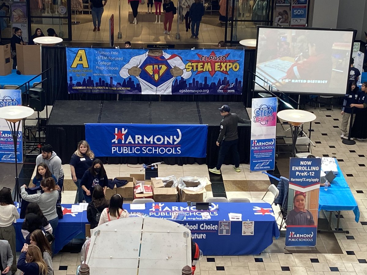 Harmony Public Schools El Paso students are proudly presenting about 💯 STEM projects to the community at the Cielo Vista Mall. Come and meet with these great minds! We will be here between 1pm and 4 pm.