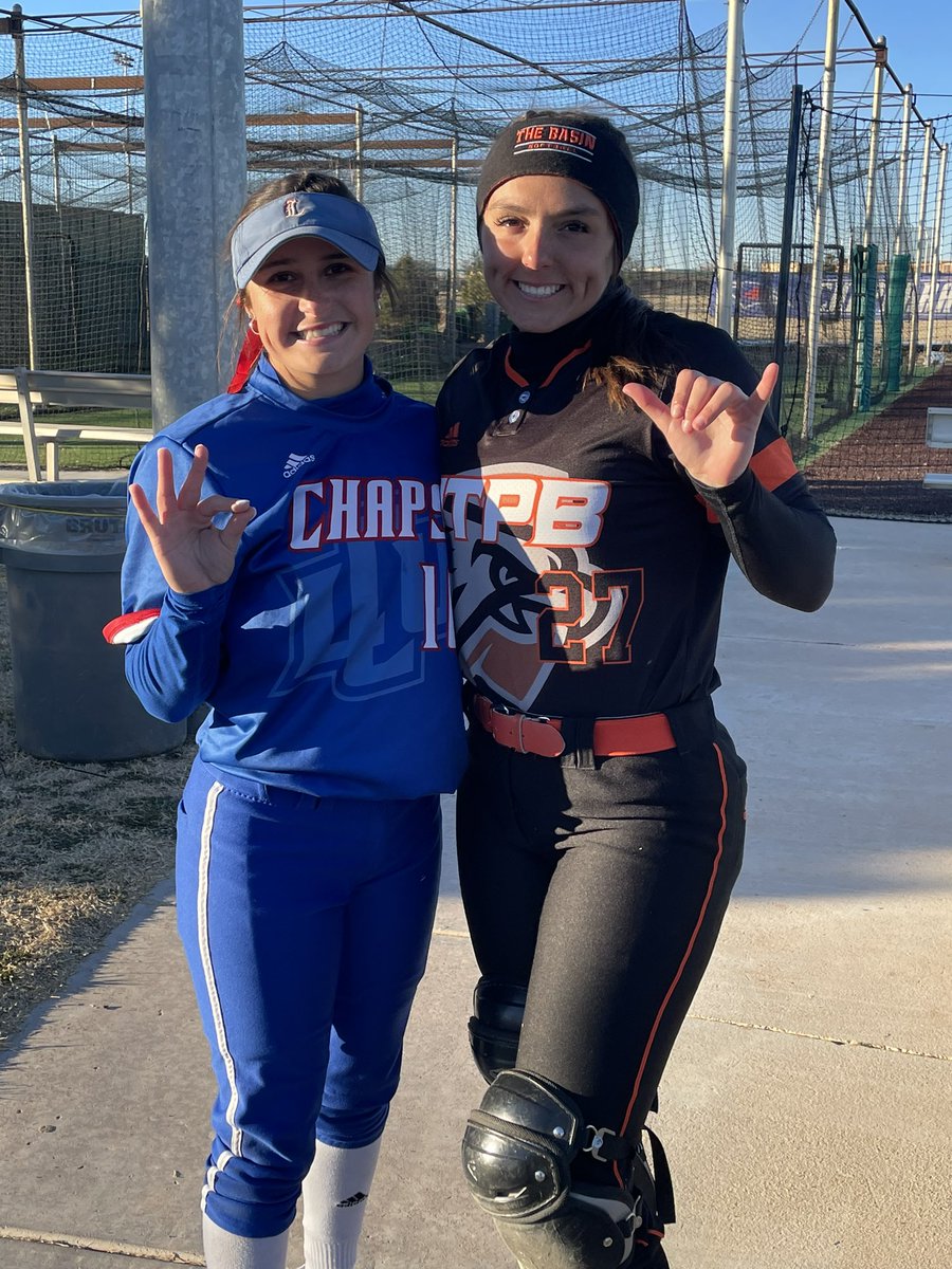 A couple of former Mustangs getting to reunite in between games at the <a href="/LubbockSports/">Lubbock Sports</a> College Invitational being held at <a href="/LCU_Softball/">LCU Softball</a> this weekend.  Way to represent <a href="/CHSMustangsLBB/">Coronado High School</a> &amp; <a href="/AthleticsLISD/">Lubbock ISD Athletics</a>!  

#Ohana #RTR #PeckEm #FalconsUp